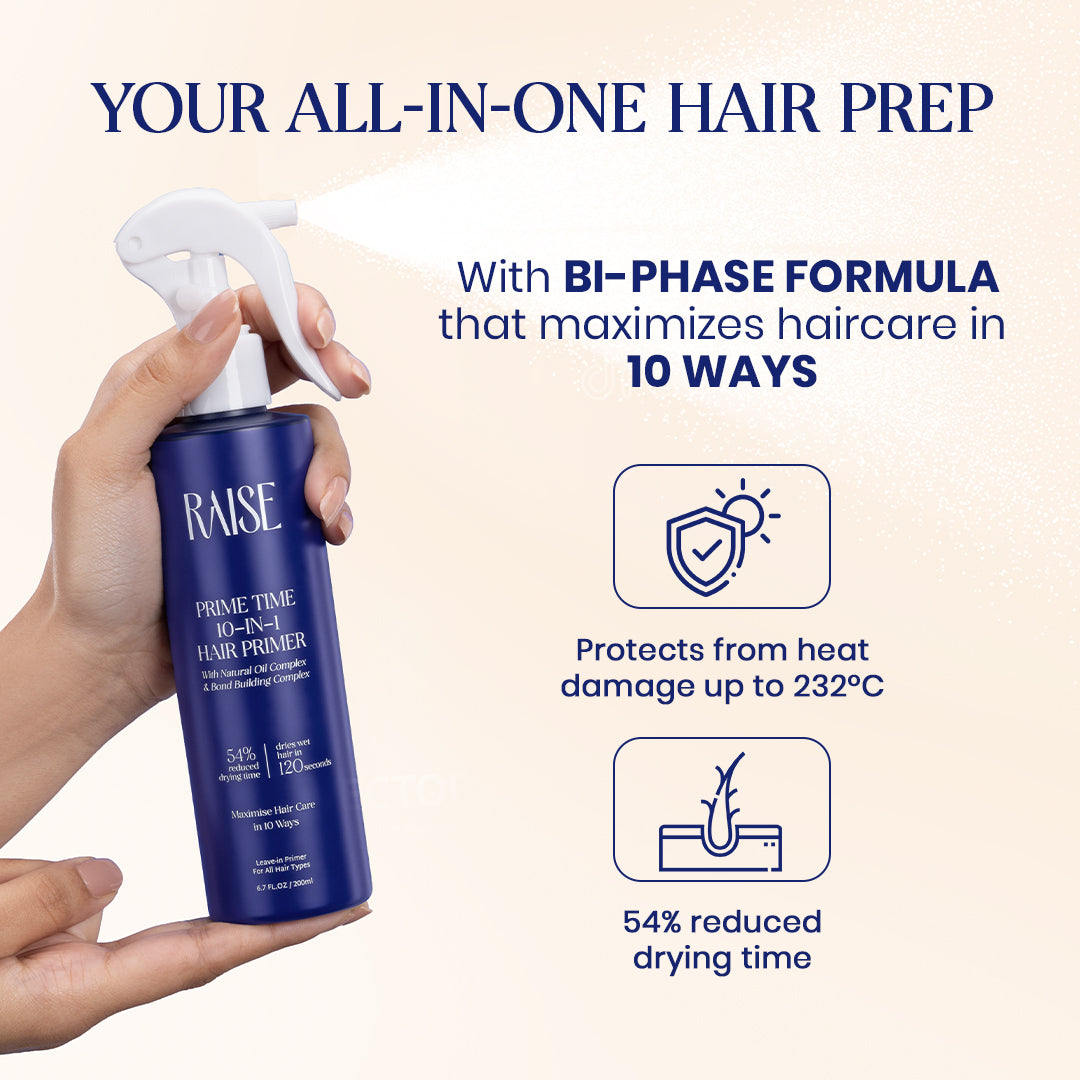 Prime Time 10-in-1 Hair Primer (200ml) | Heat Protection Spray
