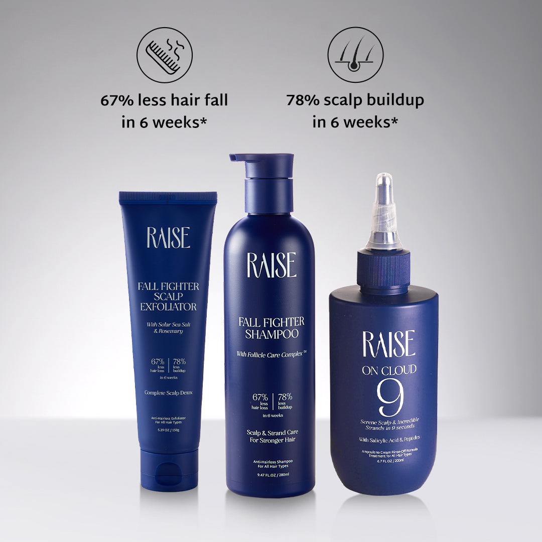 Fall Fighter Scalp Detox Combo | Scalp Exfoliator + On Cloud 9 Hair Mask + Fall Fighter Shampoo
