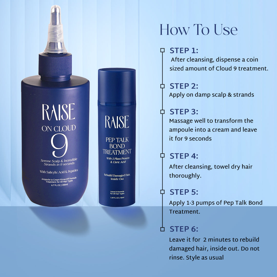 Raise Viral Korean Glass like Hair Combo | Instant Korean Glass like Shine & 2-Min Damage Repair | On Cloud 9 & Pep Talk