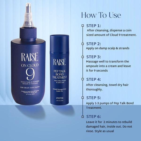 Raise Viral Korean Glass like Hair Combo | Instant Korean Glass like Shine & 2-Min Damage Repair | On Cloud 9 & Pep Talk