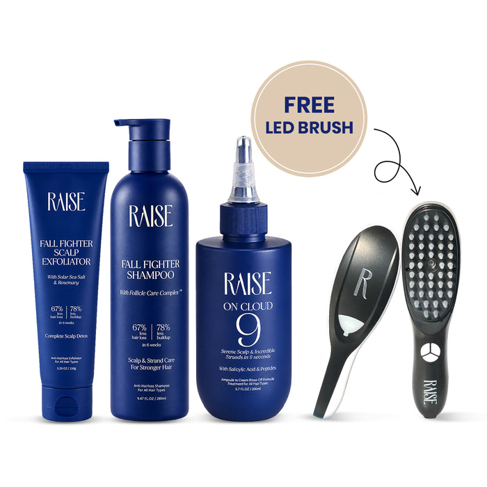 Fall Fighter Scalp Detox Kit | Scalp Exfoliator + On Cloud 9 Hair Mask + Fall Fighter Shampoo