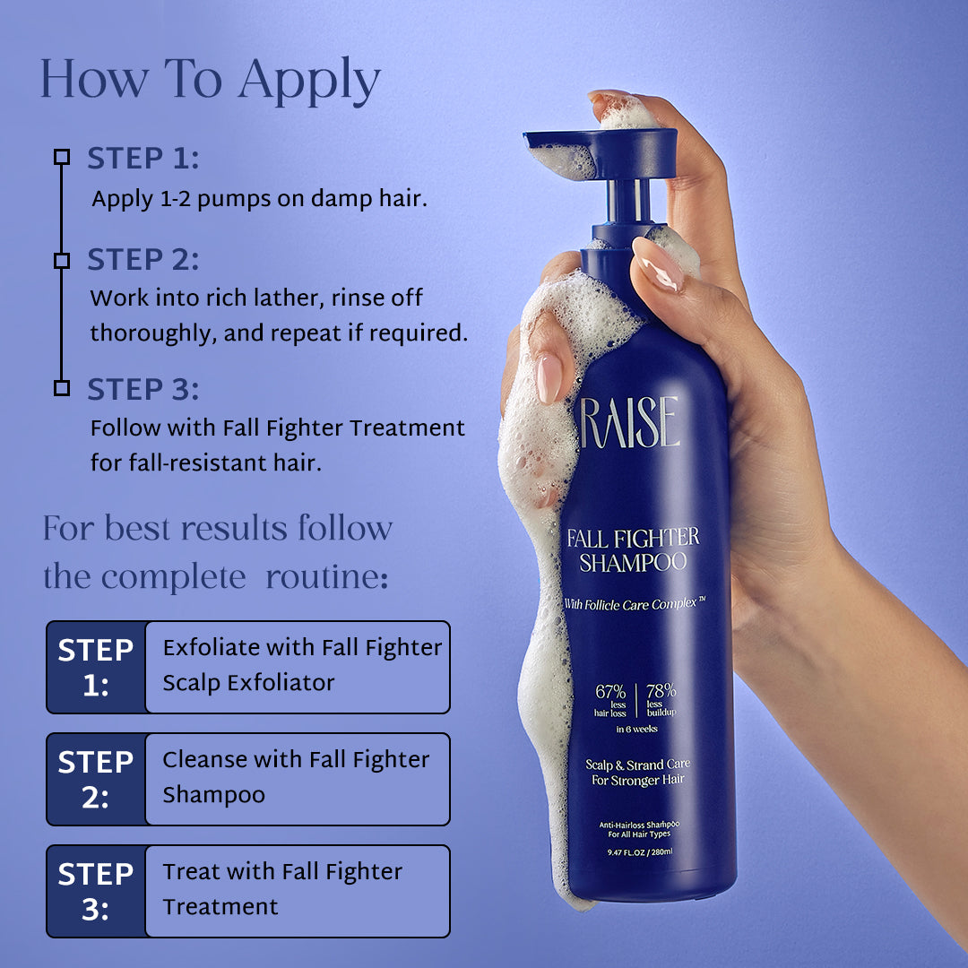 How to apply shampoo to reduce hair fall and dandruff