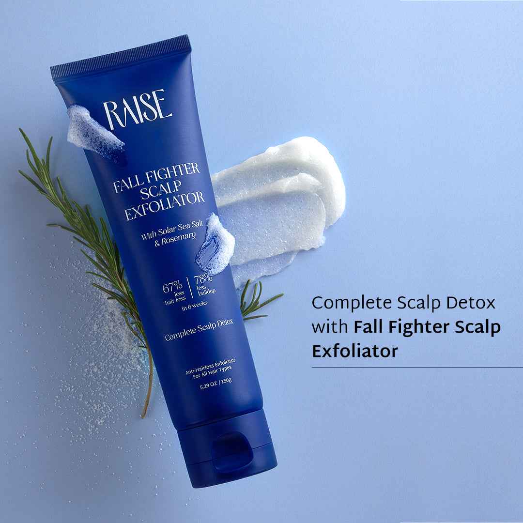 Raise Fall Fighter Scalp Exfoliator | Viral Scalp Detox, Hair Fall & Dandruff Scrub - Raise