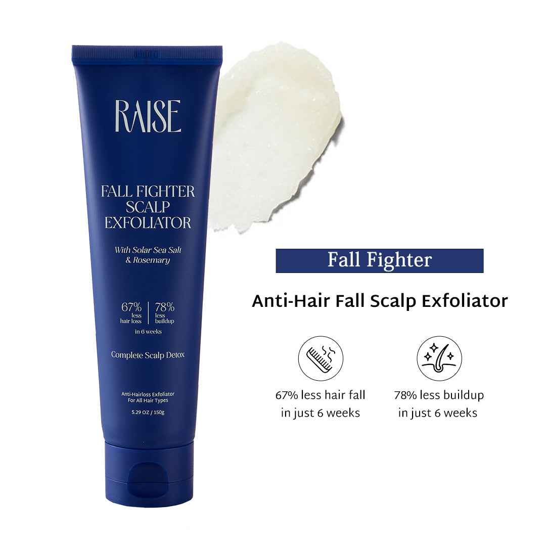 Raise Fall Fighter Scalp Exfoliator | Viral Scalp Detox, Hair Fall & Dandruff Scrub - Raise