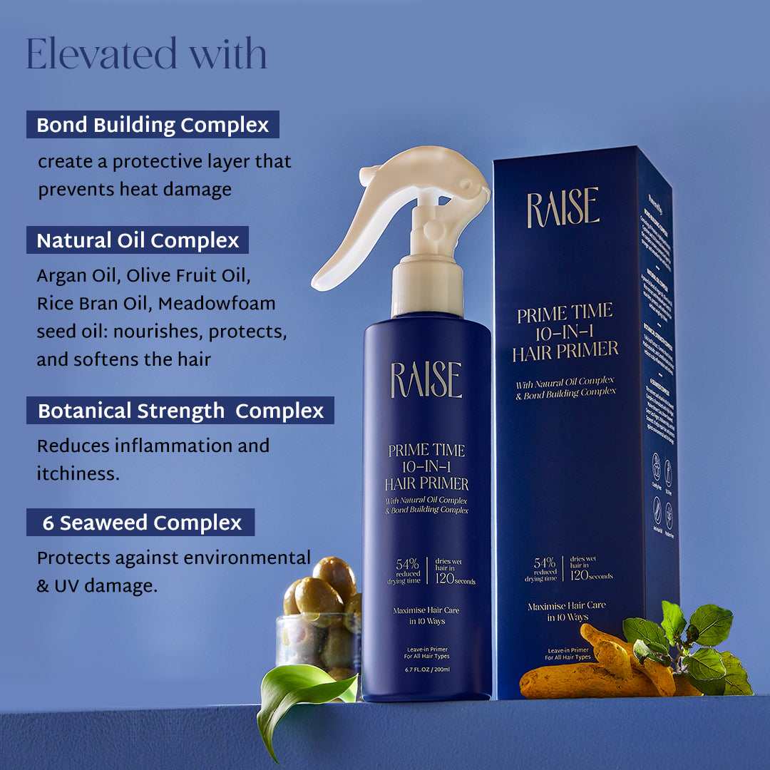 Raise Prime Time 10-in-1 Hair Primer - Argan Oil Heat Protectant