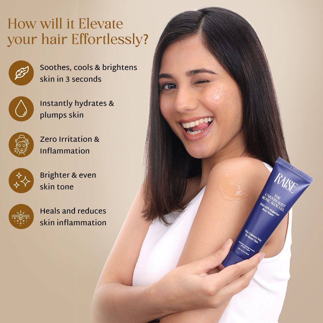 Raise The Universalist Rose Aloe Gel - Face Gel For Cooling, Brightening and Soothing Skin