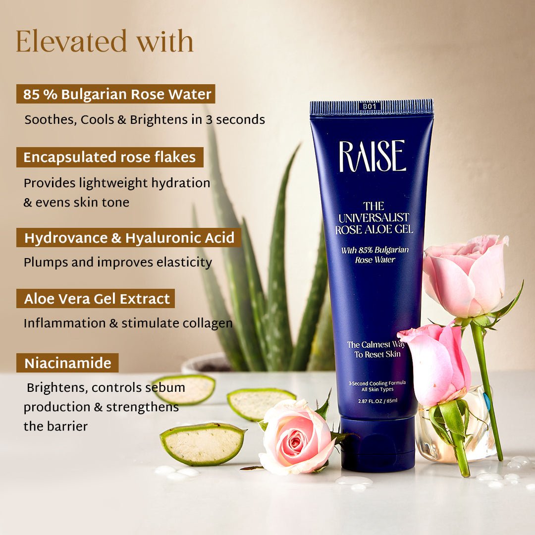 Aloe Vera Moisturizing Gel with Rose & Hyaluronic Acid