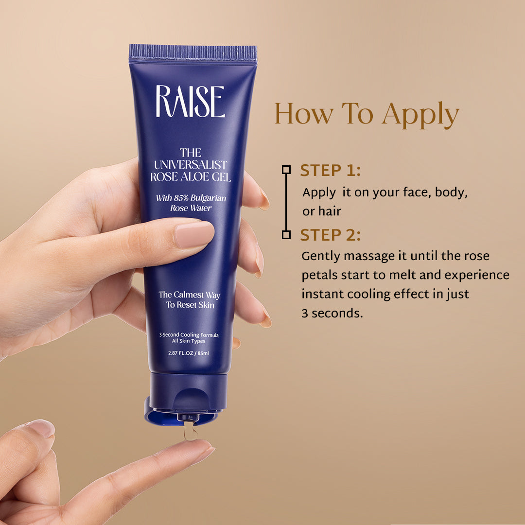 Steps to use Raise The Universalist Rose Aloe Gel (85ml)