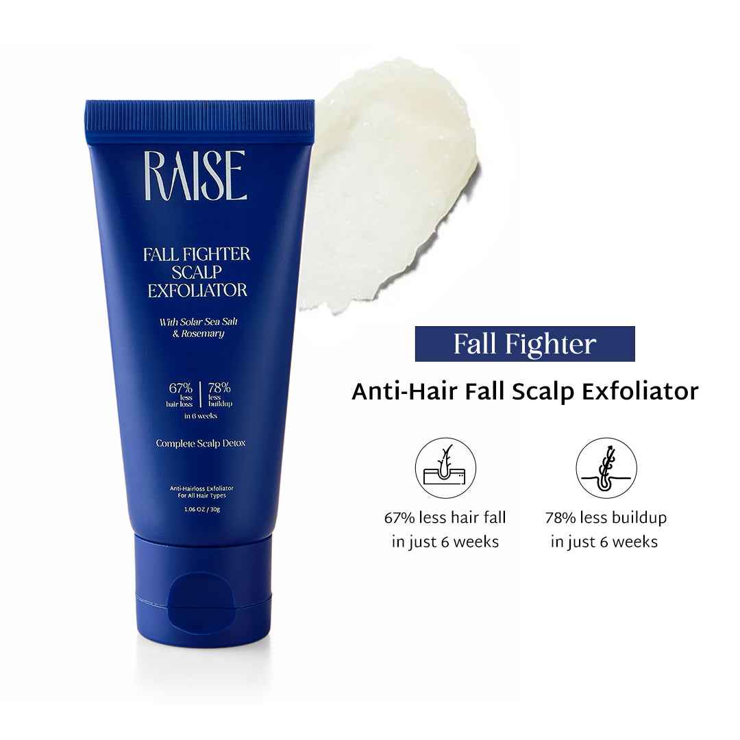 Raise Fall Fighter Scalp Exfoliator | Viral Scalp Detox, Hair Fall & Dandruff Scrub - Raise