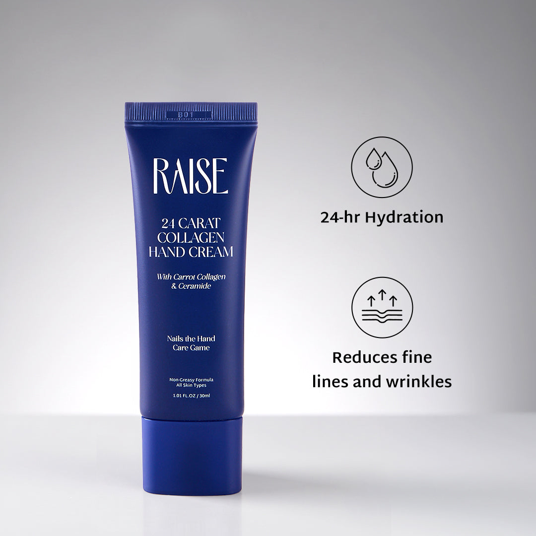 Raise 24 Carat Collagen Hand Cream (30ml) for Wrinkles & Dry Hands