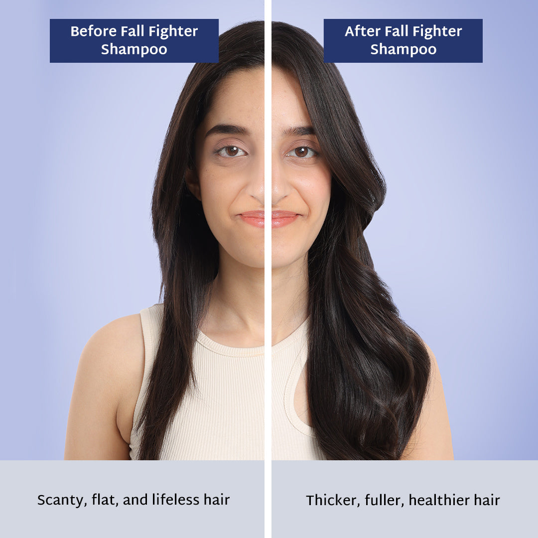thicker, fuller and healthier hair with Raise fall fighter shampoo
